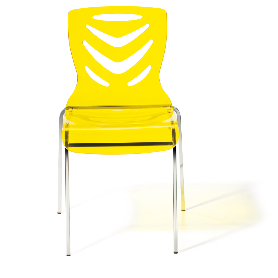 boomerang-sedia-trasparente-giallo-lucido-struttura-metallo-cromato